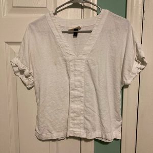 Universal thread minimalist linen boxy top